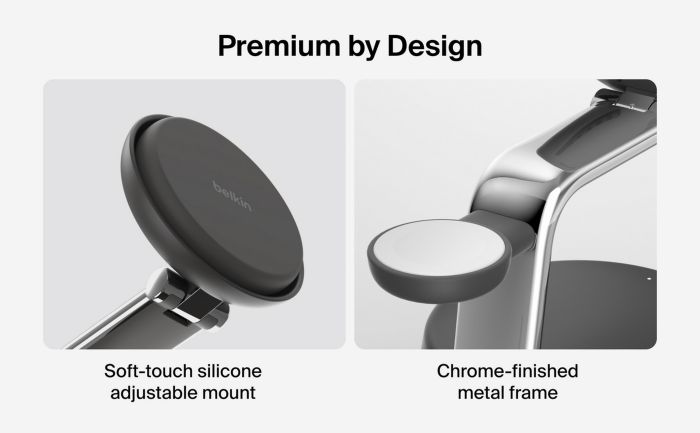 Беспроводное зарядное устройство Belkin UltraCharge Pro 3-in-1 Magnetic Charging Dock 25Вт, Charcoal