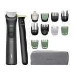 Триммер Philips Series 9000 для бороды, усов,головы, тела, интим.зон, насадок-15, OneBlade в компл., сталь, серый