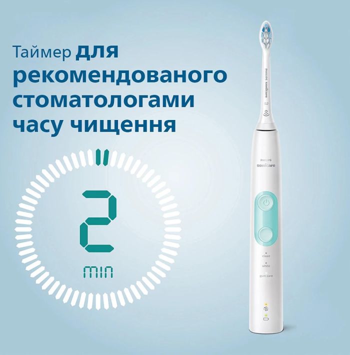 Щетка зубная электр. Philips ProtectiveClean 5100, 62т. колеб/мин, насадок-2, футляр, белый