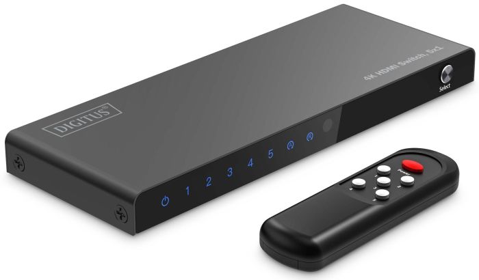 Видеокоммутатор DIGITUS UHD HDMI (INx5 - OUTx1), 4K
