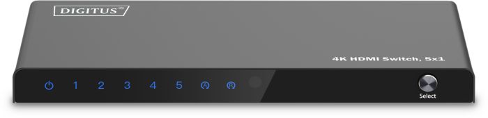 Видеокоммутатор DIGITUS UHD HDMI (INx5 - OUTx1), 4K