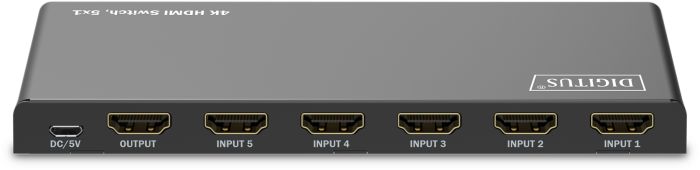 Видеокоммутатор DIGITUS UHD HDMI (INx5 - OUTx1), 4K