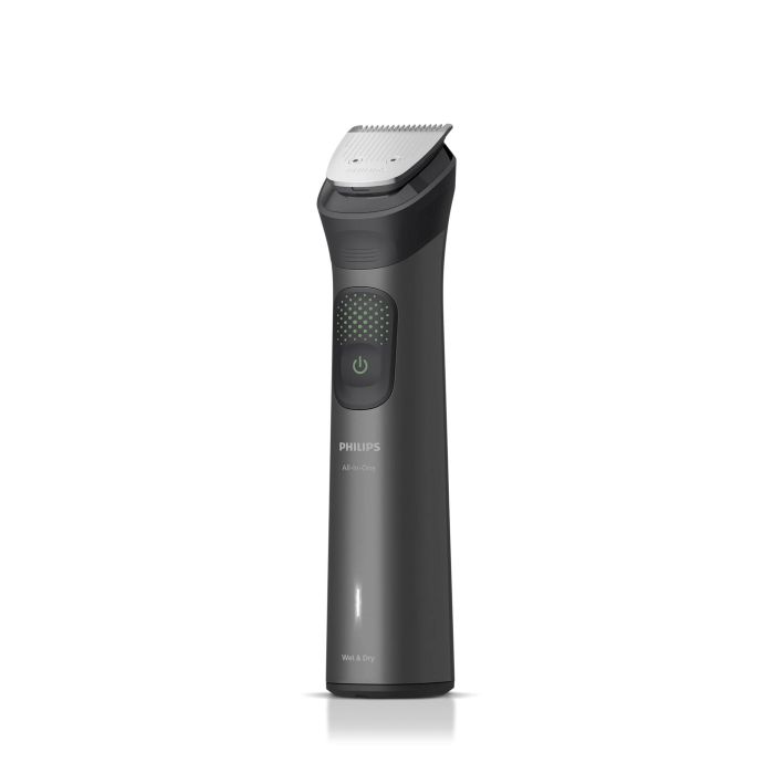 Триммер Philips Series 9000 для бороды, усов,головы, тела, интим.зон, акум., насадок-19, OneBlade в компл., сталь, серый