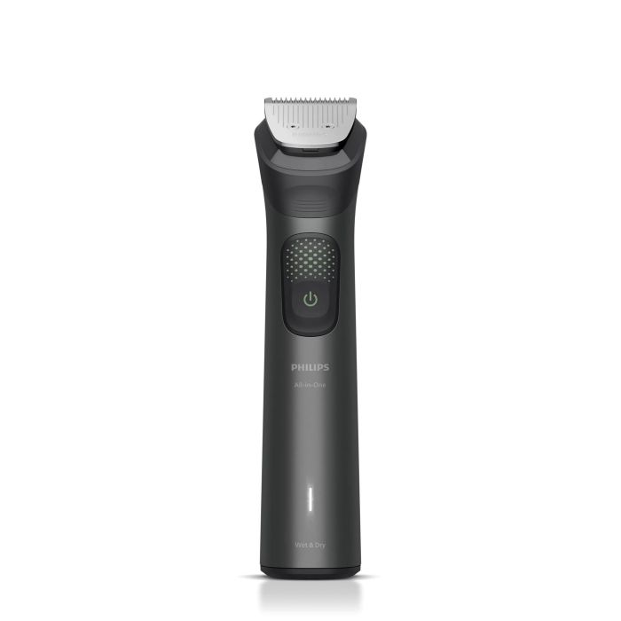 Триммер Philips Series 9000 для бороды, усов,головы, тела, интим.зон, акум., насадок-19, OneBlade в компл., сталь, серый