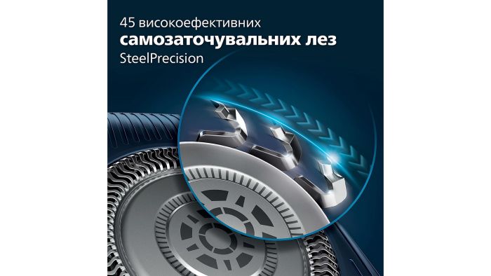Бритва електр. Philips Series 7000 роторная,  бритв.головок-3, Li-Ion, сух.+влажн., триммер, индикат. заряда, триммер, чехол, синий