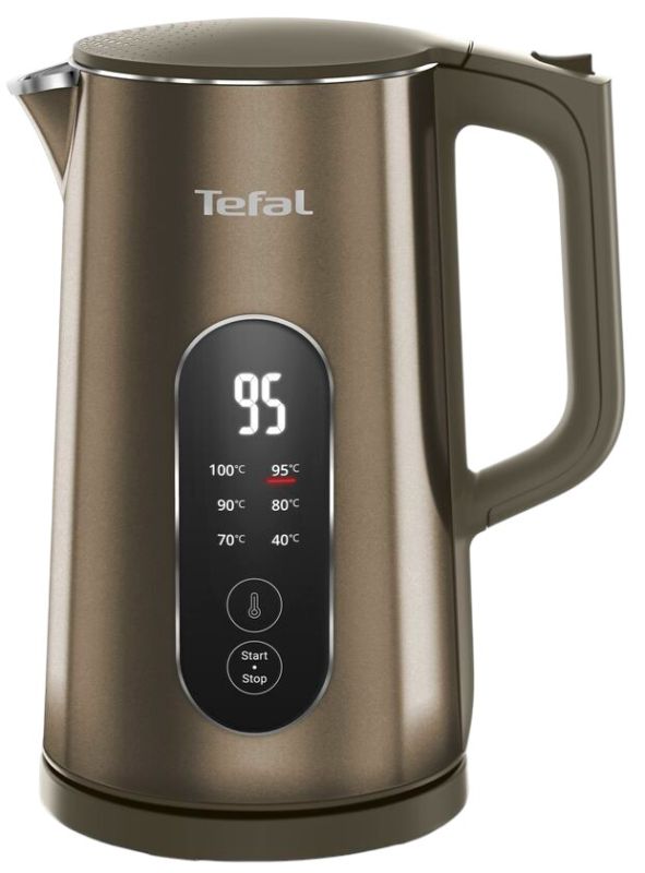 Електрочайник Tefal Selection 1.7л, з подвійними стінками, 6 темп.реж, підтримка температури, сенc. управління, бронзовий