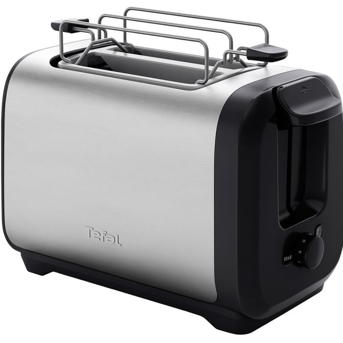 Тостер Tefal Subito 1100Вт, розморожування, щипці, нерж. сталь, чорний