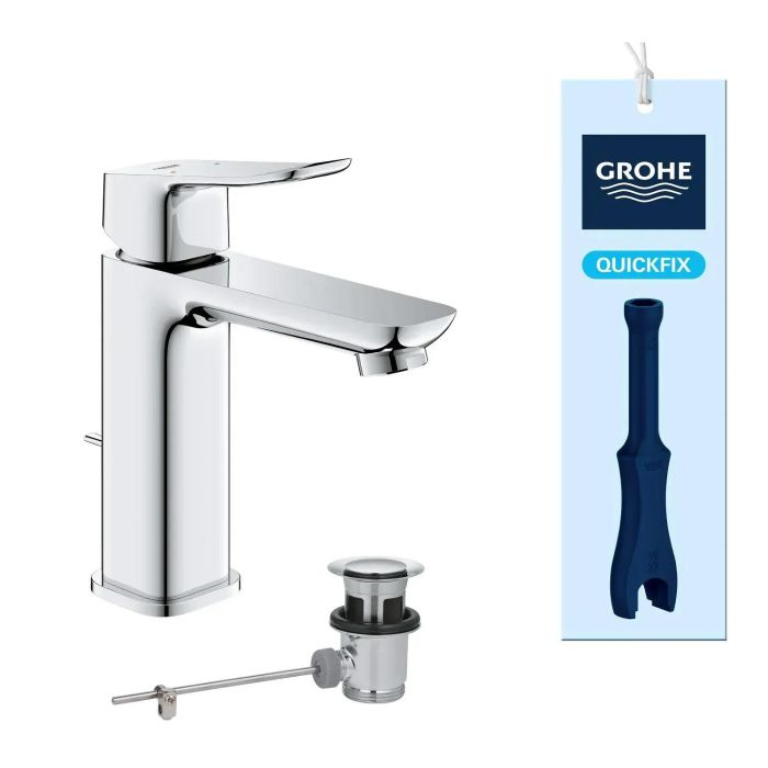 Змішувач для раковини Grohe QuickFix Dice M-розміру, довж. виливу - 116мм, неповоротний, 1 важіль, хром