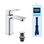 Змішувач для раковини Grohe QuickFix Dice M-розміру, довж. виливу - 116мм, неповоротний, 1 важіль, хром