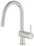 Змішувач для кухні Grohe Minta, довж.виливу - 223мм, поворотний/витяжний, 1 важіль, суперсталь