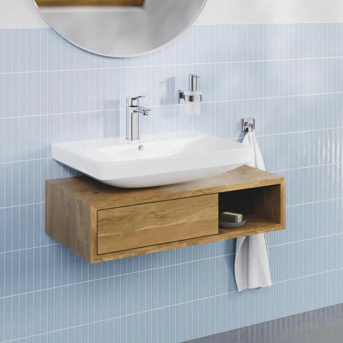 Смеситель для раковины Grohe QuickFix Dice ColdStart M-размера, дл. излива - 116мм, неповоротный, 1 рычаг, хром