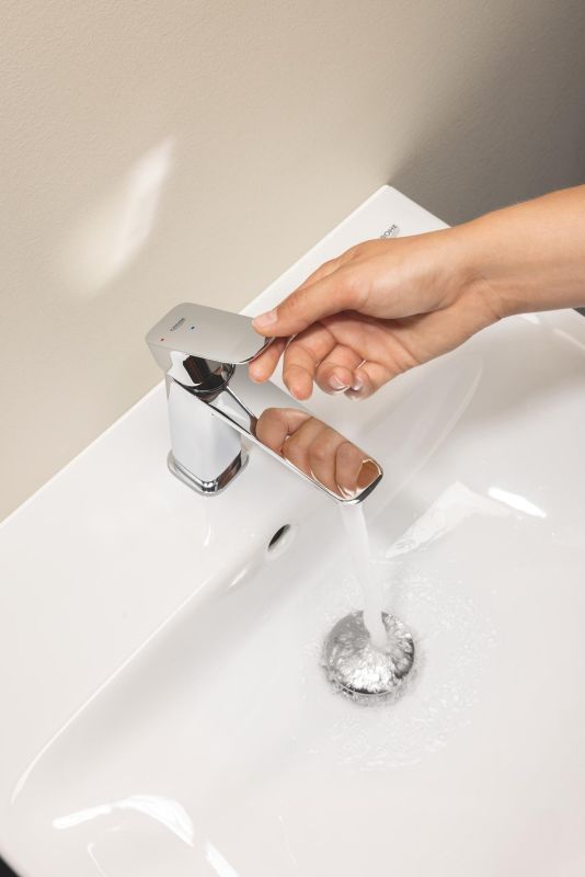 Змішувач для раковини Grohe QuickFix Dice ColdStart S-розміру, довж. виливу - 106мм, неповоротний, 1 важіль, хром