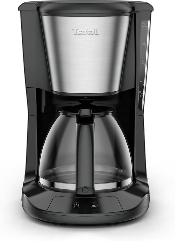 Кофеварка Tefal капельная Subito 1.25л, молотый, черно-серебристый