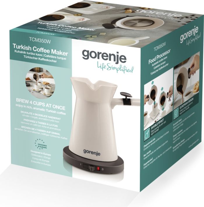 Кофеварка Gorenje электротурка 0.35л, молотый, на 2 чашки, бежевый