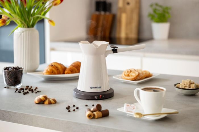 Кофеварка Gorenje электротурка 0.35л, молотый, на 2 чашки, бежевый