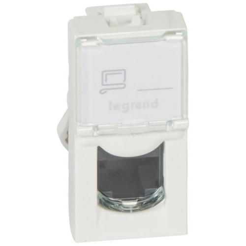 Розетка Legrand Mosaic, CAT 5e, RJ45, UTP, інформаційна, 1 модуль, білий