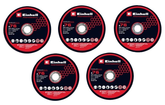 Диск відрізний Einhell TP-CO 18/76-C Li BL 76х10мм по металу 5шт
