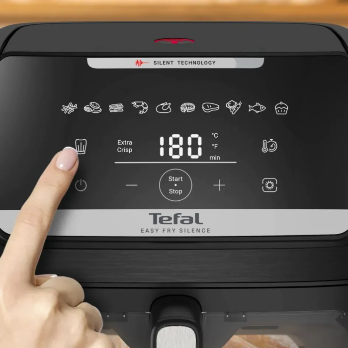 Мультипечь Tefal Easy Fry Silence XXL, 1800Вт, чаша-7л, сенсорное управл., пластик, черный