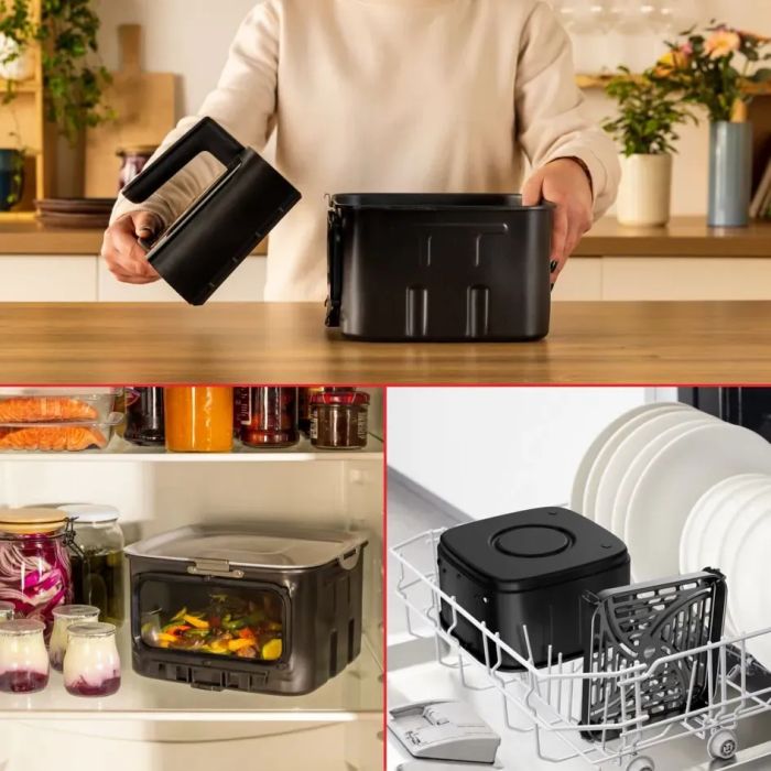 Мультипечь Tefal Easy Fry Silence XXL, 1800Вт, чаша-7л, сенсорное управл., пластик, черный