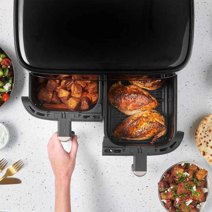 Мультипіч Russell Hobbs Satis Fry DualBaske 2800Вт, чаша-4.5/4.5л, сенсорне управл., 9 авто. программ, пластик, чорний