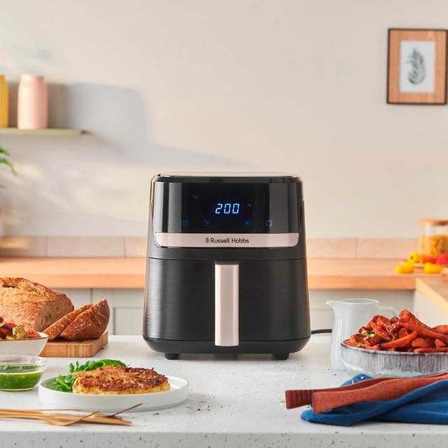 Мультипеч Russell Hobbs SatisFry 1300Вт, чаша-4.3л, электронное управл., 9 авто. программ, пластик, чорний