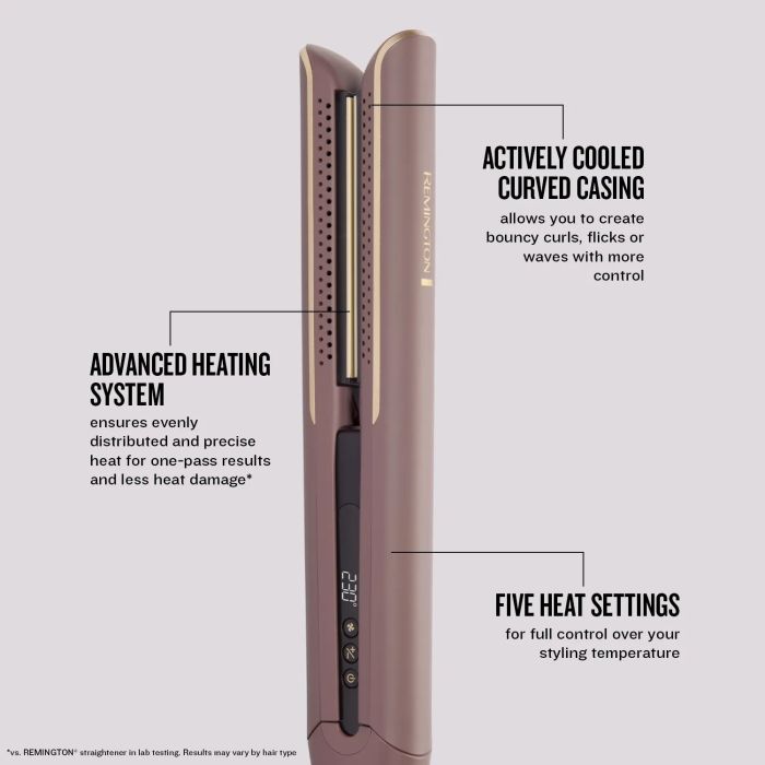 Випрямитель Remington AIRvive, 61Вт, темп.режимов-5, 150-230С, дисплей, керамика, фиолетово-золотой