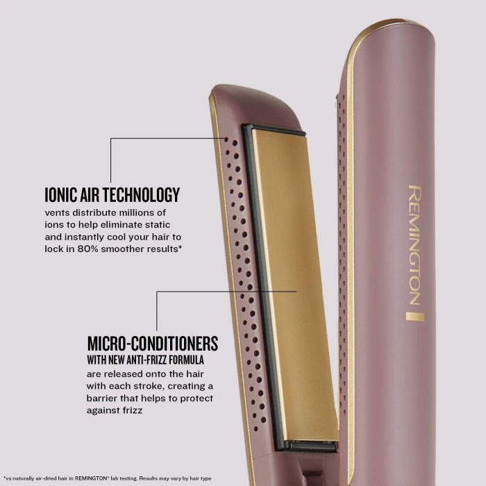 Випрямитель Remington AIRvive, 61Вт, темп.режимов-5, 150-230С, дисплей, керамика, фиолетово-золотой
