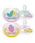 Пустушка  Avent  Ultra Air, 0-6 міс., 2шт, дизайн для дівчат.