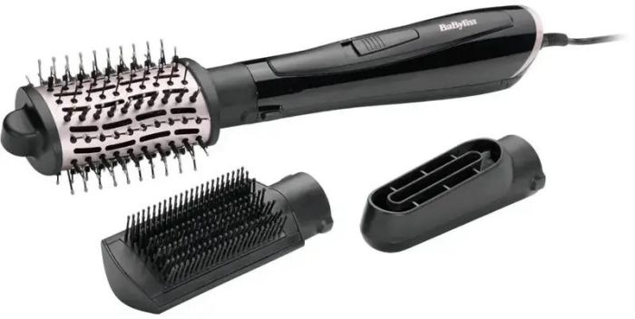 Фен-щетка Babyliss Style Smooth, 1000Вт, режимов-2, иониз-я, хол. обдув, керамика, черный