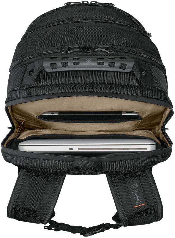 Wenger Icons Backpack, Legacy Black Series, 16" Laptop Backpack, Black