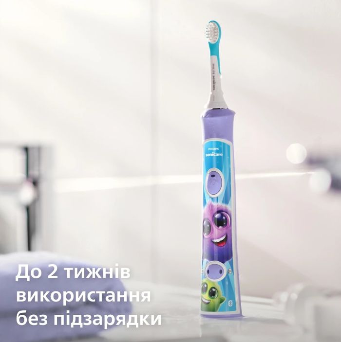 Щетка зубная электр. Philips Sonicare For Kids, 62т. колеб/мин, насадок-2, фиолетовы