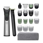 Триммер Philips Series 9000 для бороды, головы, тела, акум., насадок-15, OneBlade в компл., сталь, серый