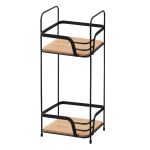 Полиця Ardesto Minimalism 2-ярусна 16х15.5х40см, метал, бамбук, чорний
