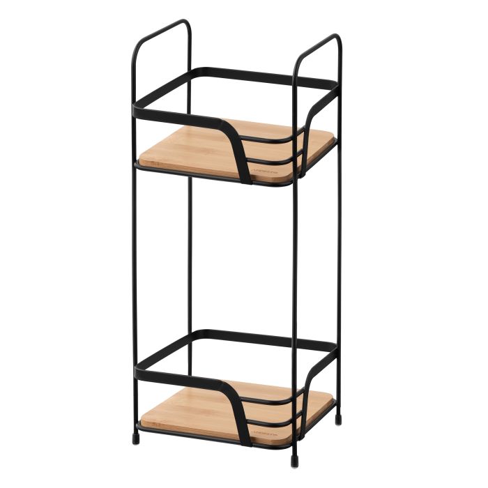 Полка Ardesto Minimalism 2-ярусная 16х15.5х40см, металл, бамбук, черный