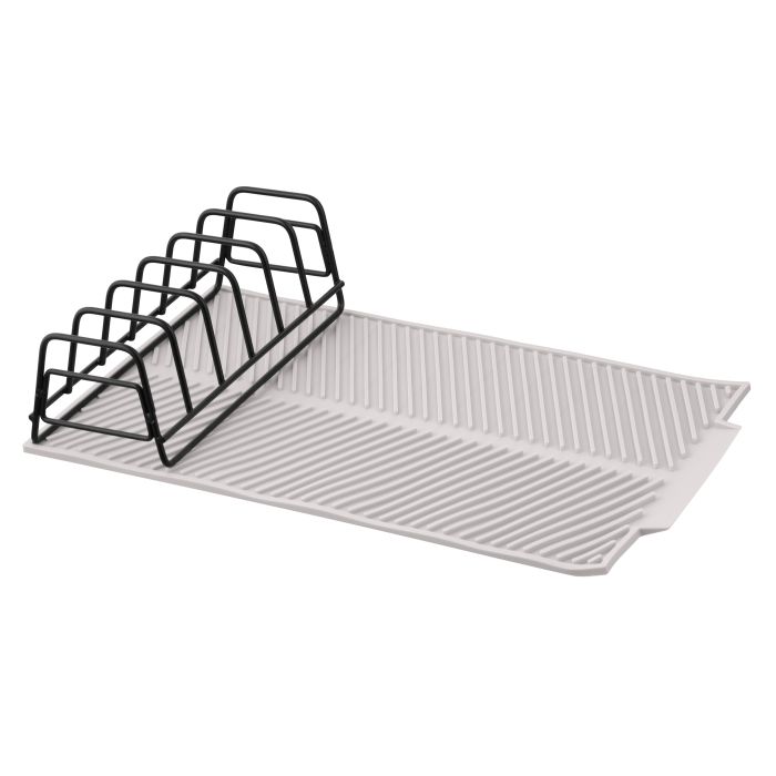 Сушарка для посуду з підставкою Ardesto Minimalism 39х25х8см, силікон, метал, сірий