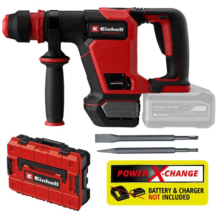 Молоток отбойный аккумуляторный Einhell TP-DH 18/4 Li BL - Solo бесщеточный 18Вт 4Дж 4600уд/мин 2.88кг без АКБ и ЗП
