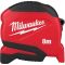 Рулетка Milwaukee Pro Compact, 8мх25мм, с фиксатором сматывания, АБС-пластик