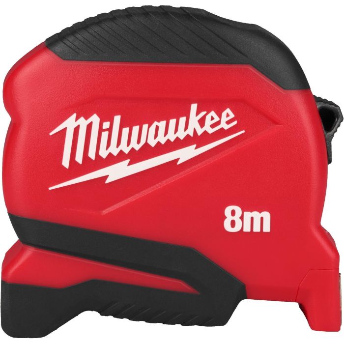 Рулетка Milwaukee Pro Compact, 8мх25мм, с фиксатором сматывания, АБС-пластик