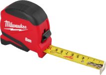 Рулетка Milwaukee Pro Compact, 8мх25мм, с фиксатором сматывания, АБС-пластик