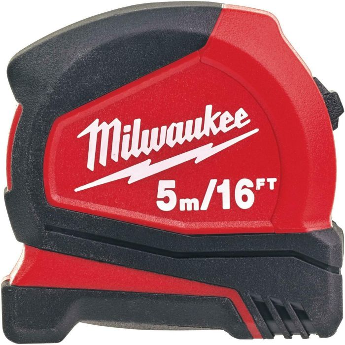 Рулетка Milwaukee Pro Compact, 5м/16фтх25мм, с фиксатором сматывания, АБС-пластик