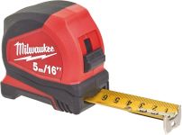 Рулетка Milwaukee Pro Compact, 5м/16фтх25мм, с фиксатором сматывания, АБС-пластик