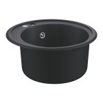 Мийка кухонна Grohe K200, композит, кругла, без крила, 380х200мм, чаша - 1, врізна, чорний граніт