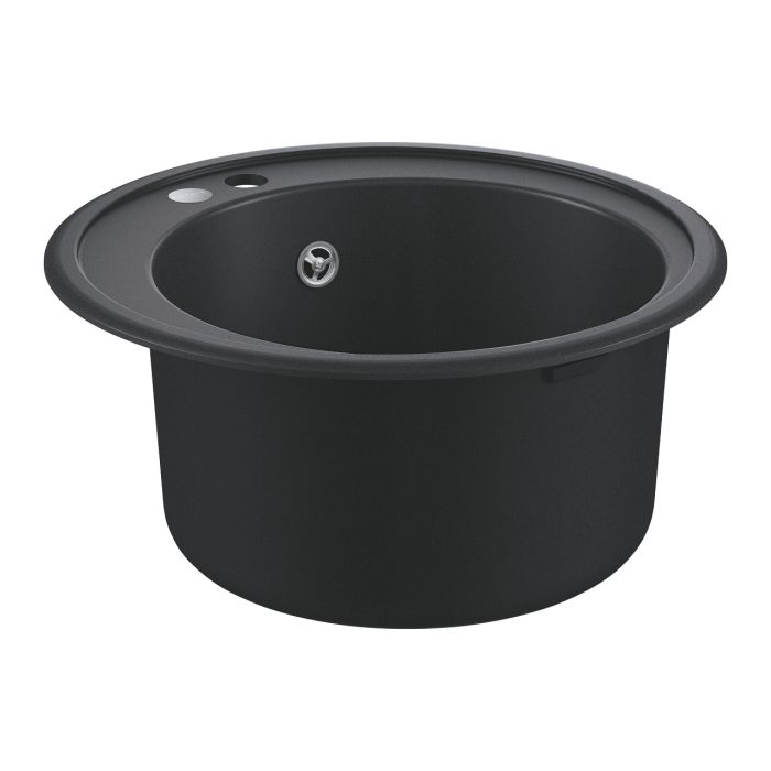 Мийка кухонна Grohe K200, композит, кругла, без крила, 380х200мм, чаша - 1, врізна, чорний граніт