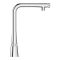 Смеситель для кухни Grohe Scala Smart Control, длина излива - 318мм, поворотный/вытяжной, кнопка/вращающаяся рукоять, хром