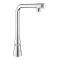 Смеситель для кухни Grohe Scala Smart Control, длина излива - 318мм, поворотный/вытяжной, кнопка/вращающаяся рукоять, хром