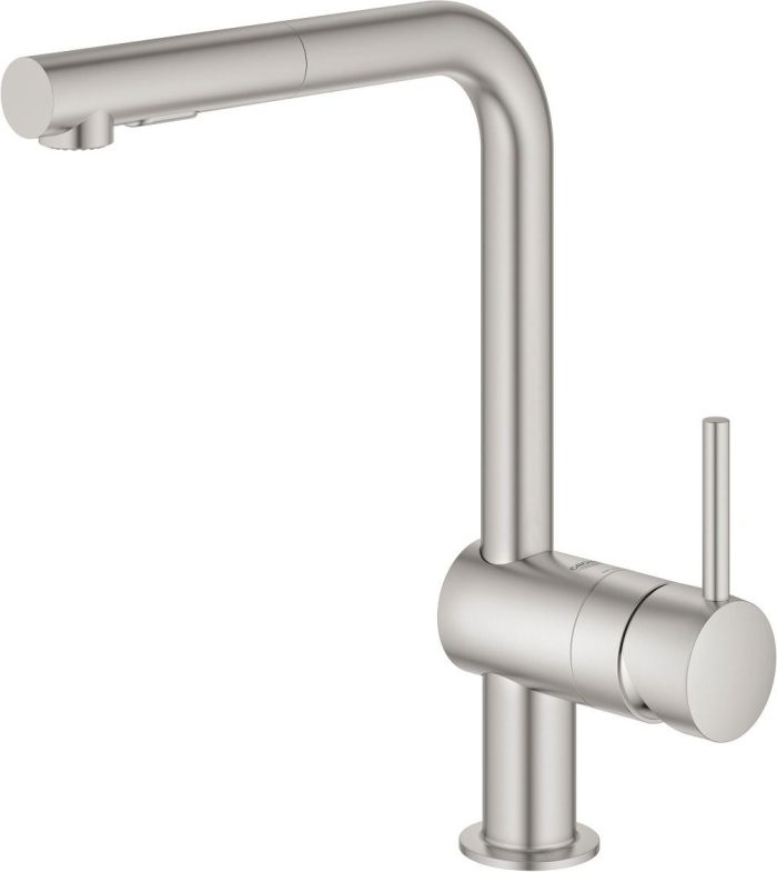 Смеситель для кухни Grohe Vento, дл.излива - 223 мм, поворотный, 1 рычаг, супер сталь