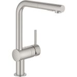 Змішувач для кухні Grohe Vento, довж.виливу - 223 мм, поворотний, 1 важіль, супер сталь