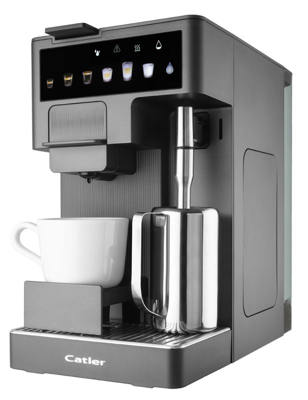Кофеварка Catler капсульная Renzo 1.6л, капсулы, молотый кофе, сенс. управл., автом. капучинатор, серый