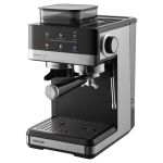 Кофеварка Sencor рожковая 1.8л, зерно+молотый, встроенная кофемолка, дисплей, нерж. сталь-черный