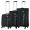 Набор чемоданов 2E, Trek, (L+M+S), TSA, 4 колеса, + 3 рюкзака Cabin (2E-BPET-CABIN-BK), полиестр, черный